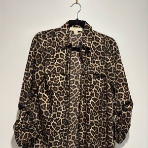 Michael Kors Leopard Print Utility Jacket